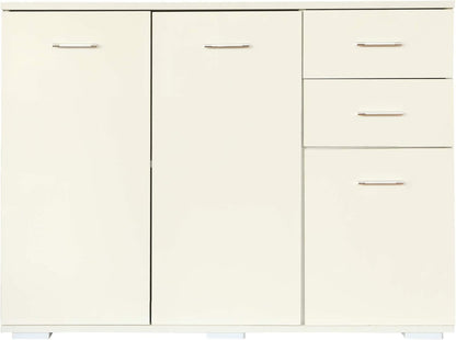 FurniFlex Wooden Free-Standing Bathroom Cabinet with 3 Drawer and 1 Cupboard