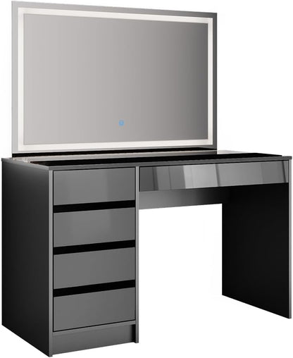 Vicco Sherry Dressing Table Black 120cm with LED Mirror