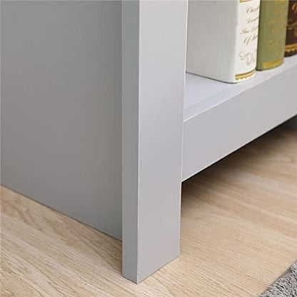 Homeke Lancaster Living Room 3 piece Set Lamp Table Side Table Coffee table with Shelf 2 Drawers Corner TV Stand (Grey+Oak)