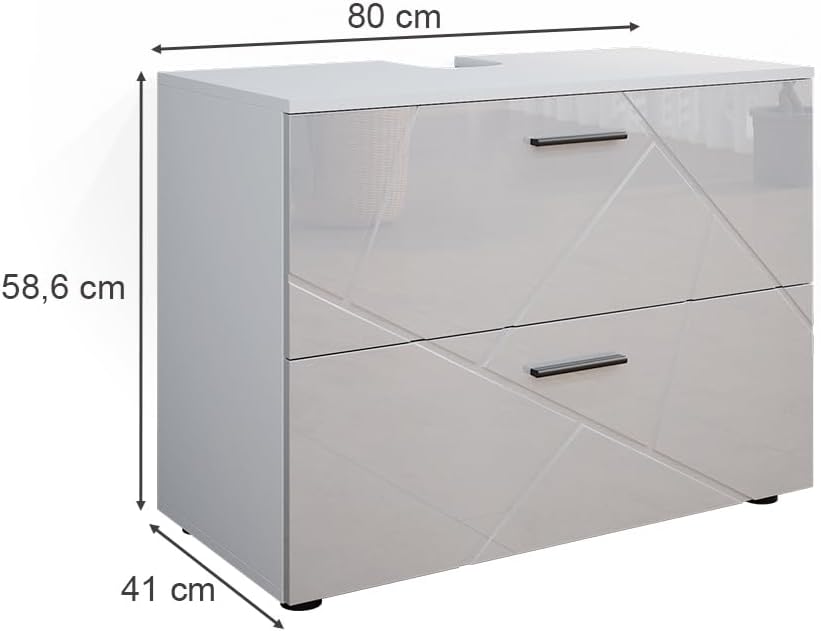 Vicco Irma Vanity Unit Bathroom Cabinet 80 cm High Gloss