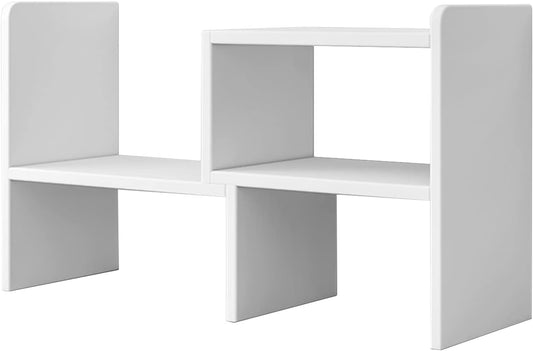 kyaoayo Desk Shelf, Desktop Bookcase, Wooden Bookcase, Desk Shelf, DIY Table Shelf, Desktop Storage Shelf, Bookcase, Small Desktop Organiser Bookcase, for Bedroom, Office