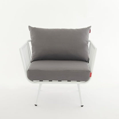 Ricrac Rakot L-Shape Sofa Set with Side Chair and Table, Light Gray Outdoors