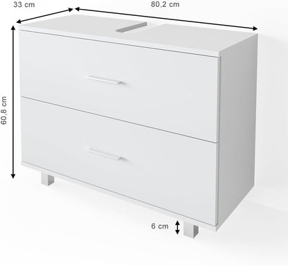 Vicco Ilias Vanity Unit, White, 80 x 60.8 cm