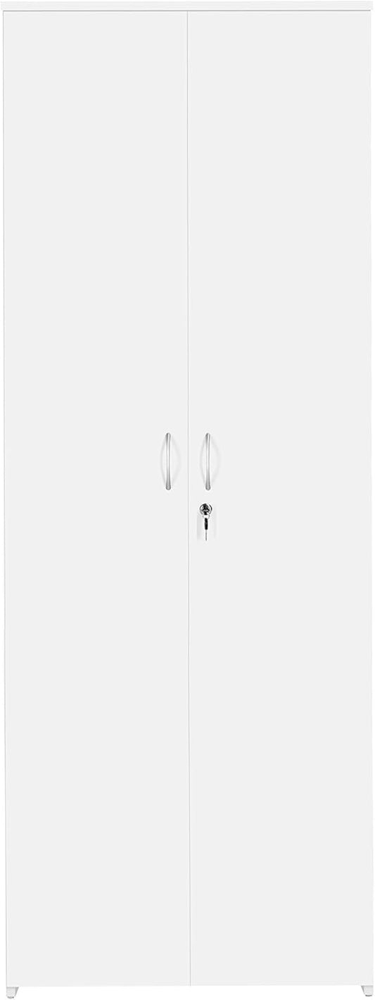 Office Hippo Eco 18 Cupboard with Four Shelves, White, 200 cm High