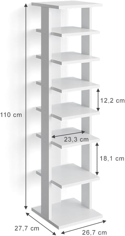 Vicco Sara Shoe Cabinet, White, 27 x 110 cm