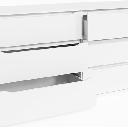 Modern 6-Drawer Wide Dresser
