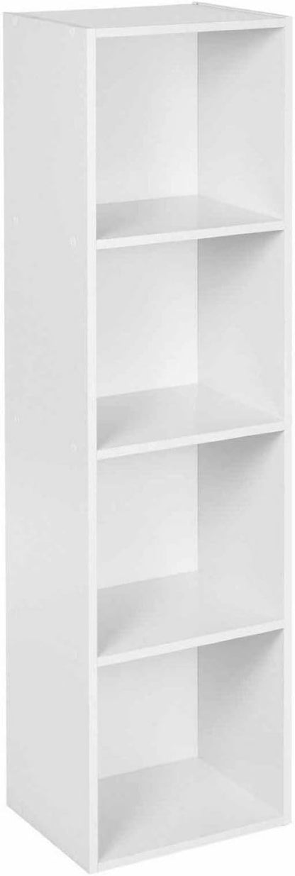 "URBNLIVING Tier Wooden Bookcase Shelving Display Storage Shelf Unit Wood Shelves (Black, 4 Shelf) 
"