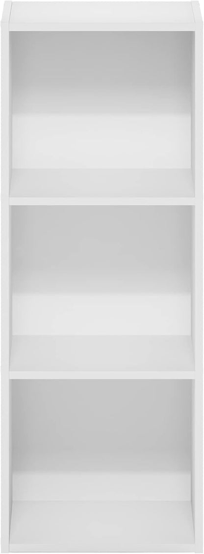 Furinno Pasir 3-Tier No Tool Assembly Open Shelf Bookcase, White
