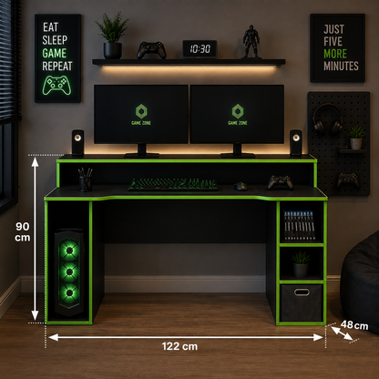 Modern Gaming Computer Desk with Storage