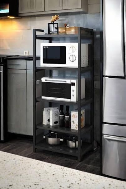 Generic 5-Shelf Industrial Wall-Mounted Rectangular Kitchen Storage Shelf