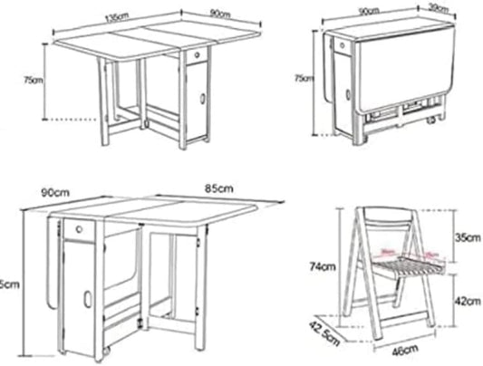Wood Table and Four Chairs