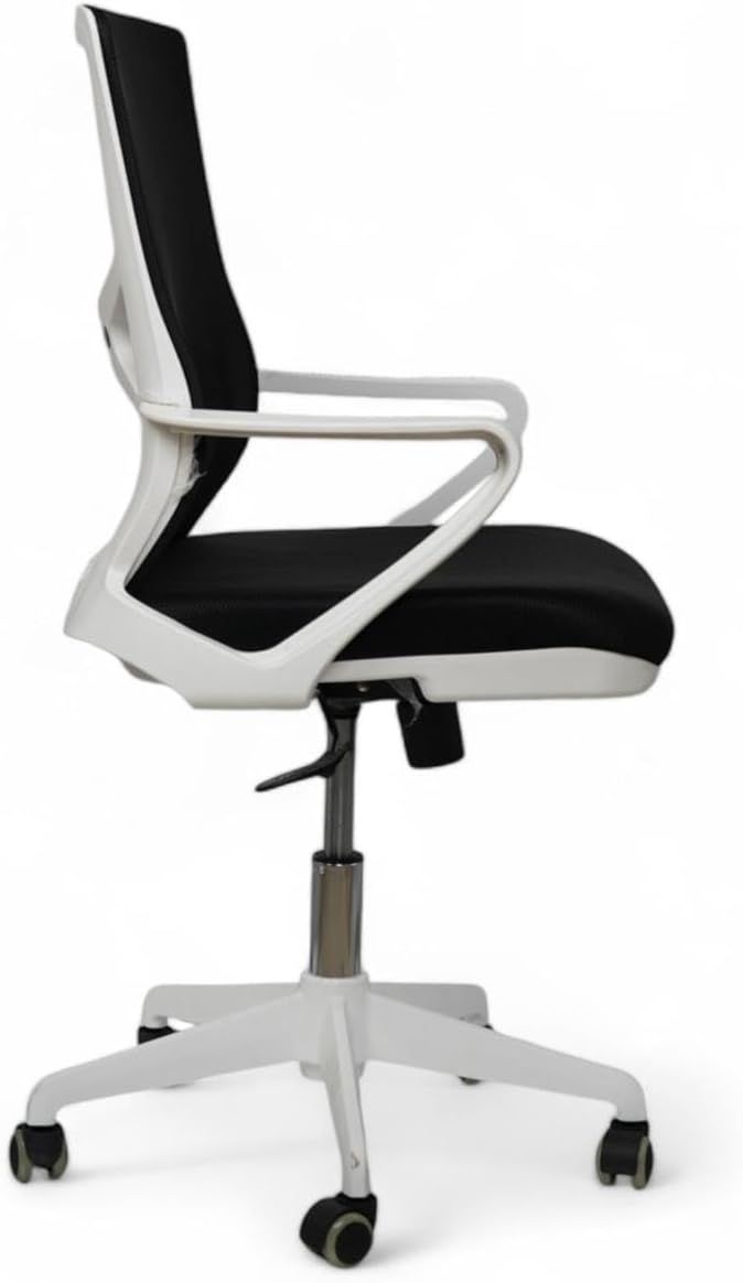 Adjustable Office Chair, Black and white, 24W x 50L cm (WITHOUT HEAD REST)