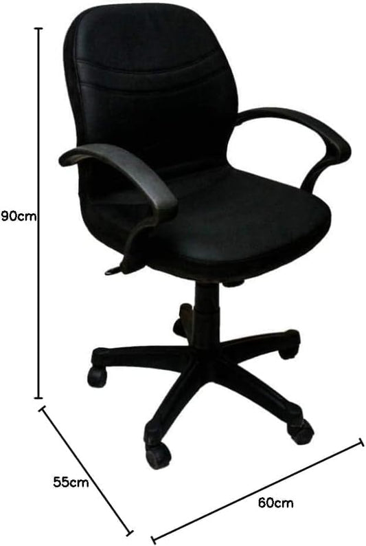 Office Chair Foam Filling, Faux Leather, Black