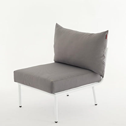 Ricrac Rakot L-Shape Sofa Set with Side Chair and Table, Light Gray Outdoors