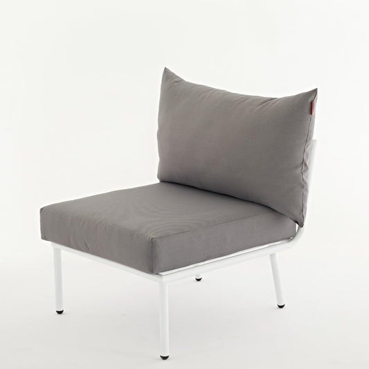 Ricrac Rakot L-Shape Sofa Set with Side Chair and Table, Light Gray Outdoors