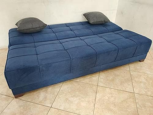 Rango Furniture | Super Couch Sofa Bed | Length 190 CM × Width 120 CM × Height 40 CM - Blue & Dark Grey