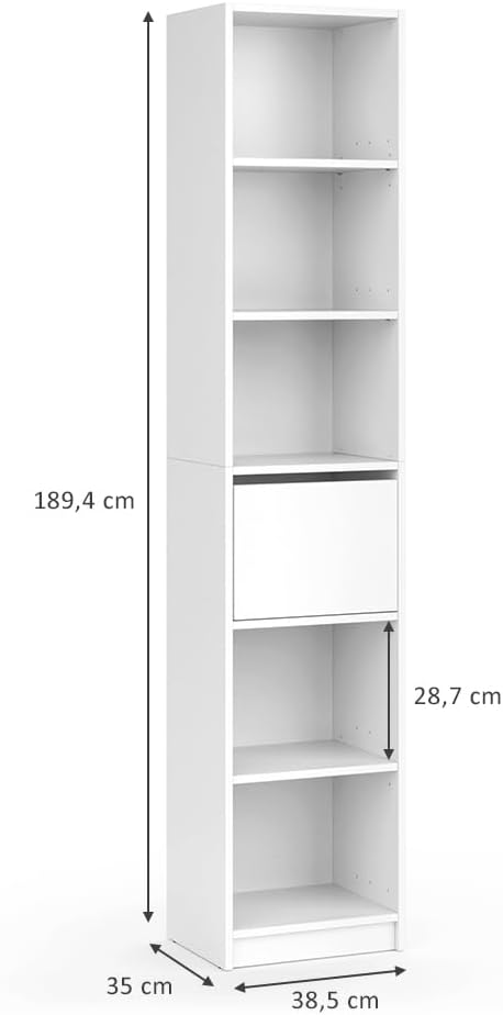 Vicco Guest Wardrobe White Hallway Cupboard - Open Walk In Clothes Rack Wardrobe Hallway Niche Coat Stand (Cabinet Side)