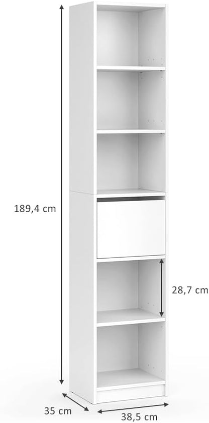 Vicco Guest Wardrobe White Hallway Cupboard - Open Walk In Clothes Rack Wardrobe Hallway Niche Coat Stand (Cabinet Side)