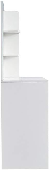 Panana Dressing Table White with a Large Mirror, Makeup Vanity Bedroom Dresser Set with 1 Drawers & 3 Shelves for Ample Storage (Style1)