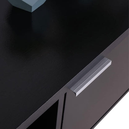 Madesa TV Stand Cabinet with Storage Space and Cable Management, TV Table Unit for TVs up to 65 Inches, Wooden, 16'' H x 15'' D x 57'' L - Black