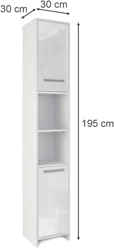 VICCO Kiko Bathroom Cabinet Vanity Unit Tall Cabinet Bathroom Furniture Cabinet Midi Cabinet Bathroom Shelf