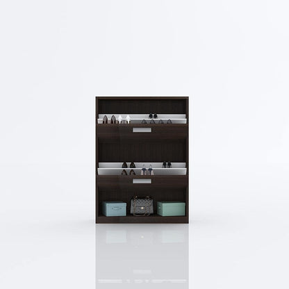 Artistico Shoe Organizer - 3 Levels, 80 cm (W) x 80 cm (D) x 110 cm (H), Brown, Entryway