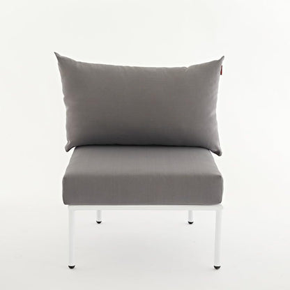 Ricrac Rakot L-Shape Sofa Set with Side Chair and Table, Light Gray Outdoors