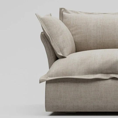 ariika Haven 2 Seater Sofa 205 x 100 H:80 cm - Beige, 100% Polyester Linen Texture Soft Feel, Latex & down alternative filling.
