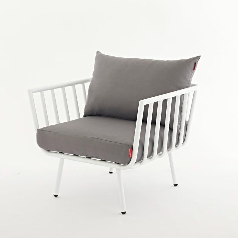 Ricrac Rakot L-Shape Sofa Set with Side Chair and Table, Light Gray Outdoors