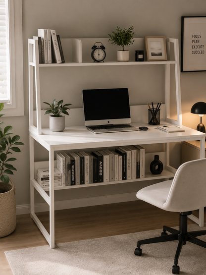 Computer Desk with Hutch