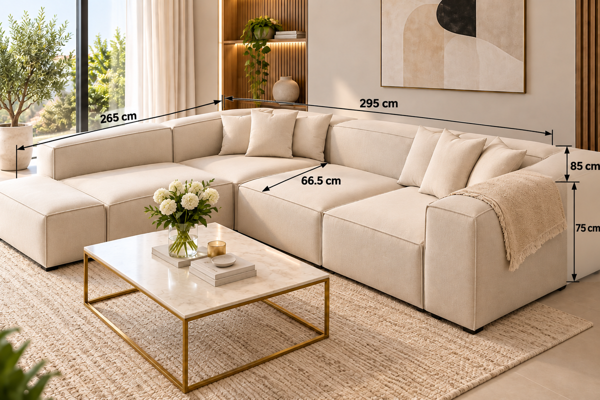 Modern Spacious Modular Sectional Sofa