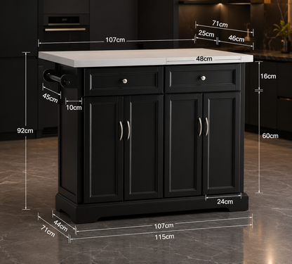 Extendable Kitchen Storage Trolley Kitchen Cabinet Cupboard Sideboard Kitchen Island
