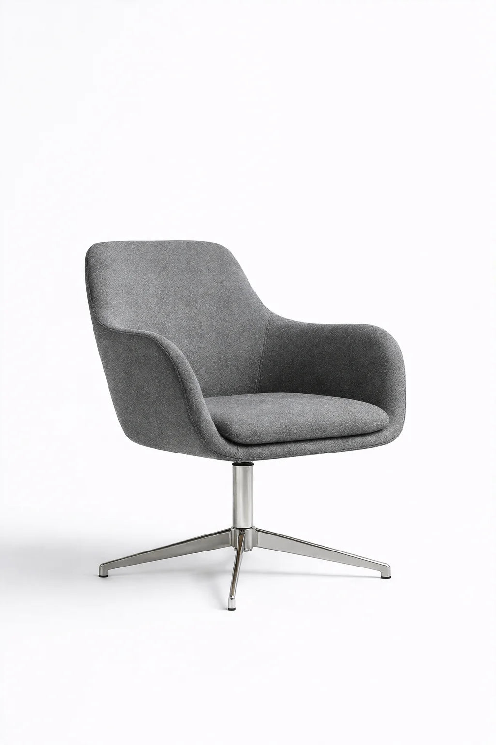 Modern Curved Accent Lounge Chair with Swivel Base