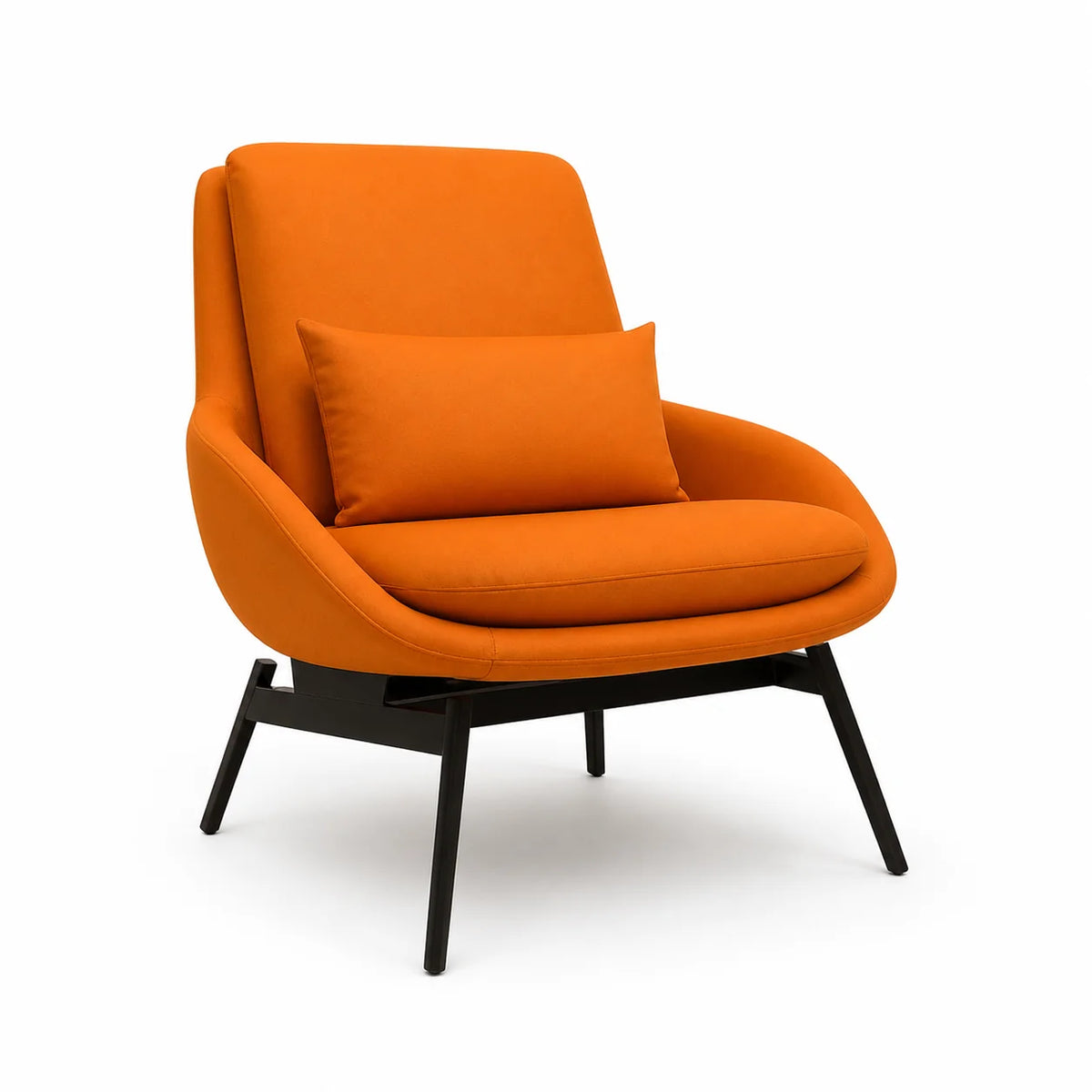 Modern Upholstered Lounge Chair with Accent Cushion