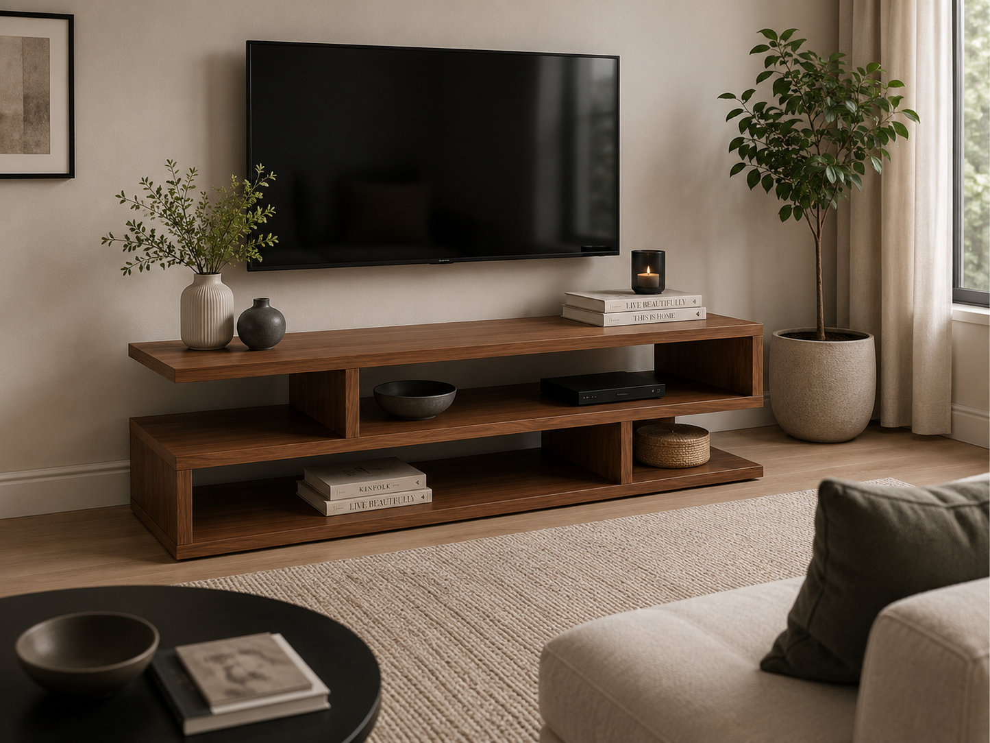 Riga Modern Tv Table Brown 120 Cm