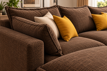 Modern Spacious Sectional Sofa with Ottoman