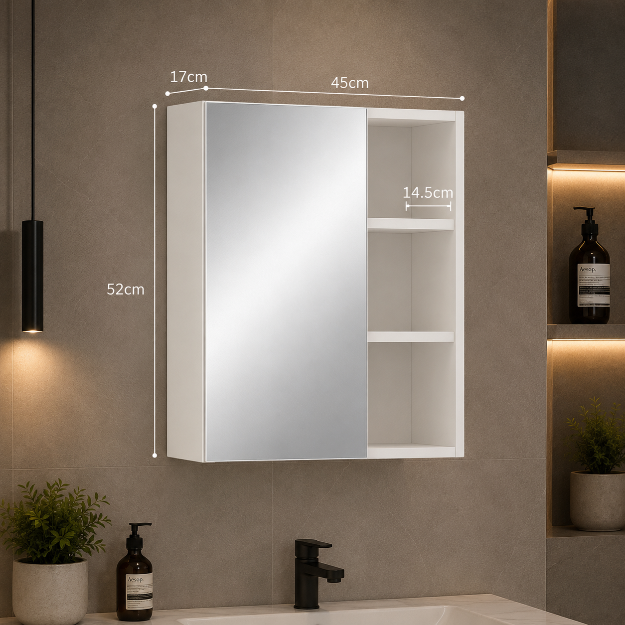 TUKAILAi Bathroom Mirror Cabinet