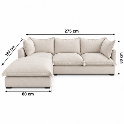 Modern L-Shaped Sectional Sofa with Chaise