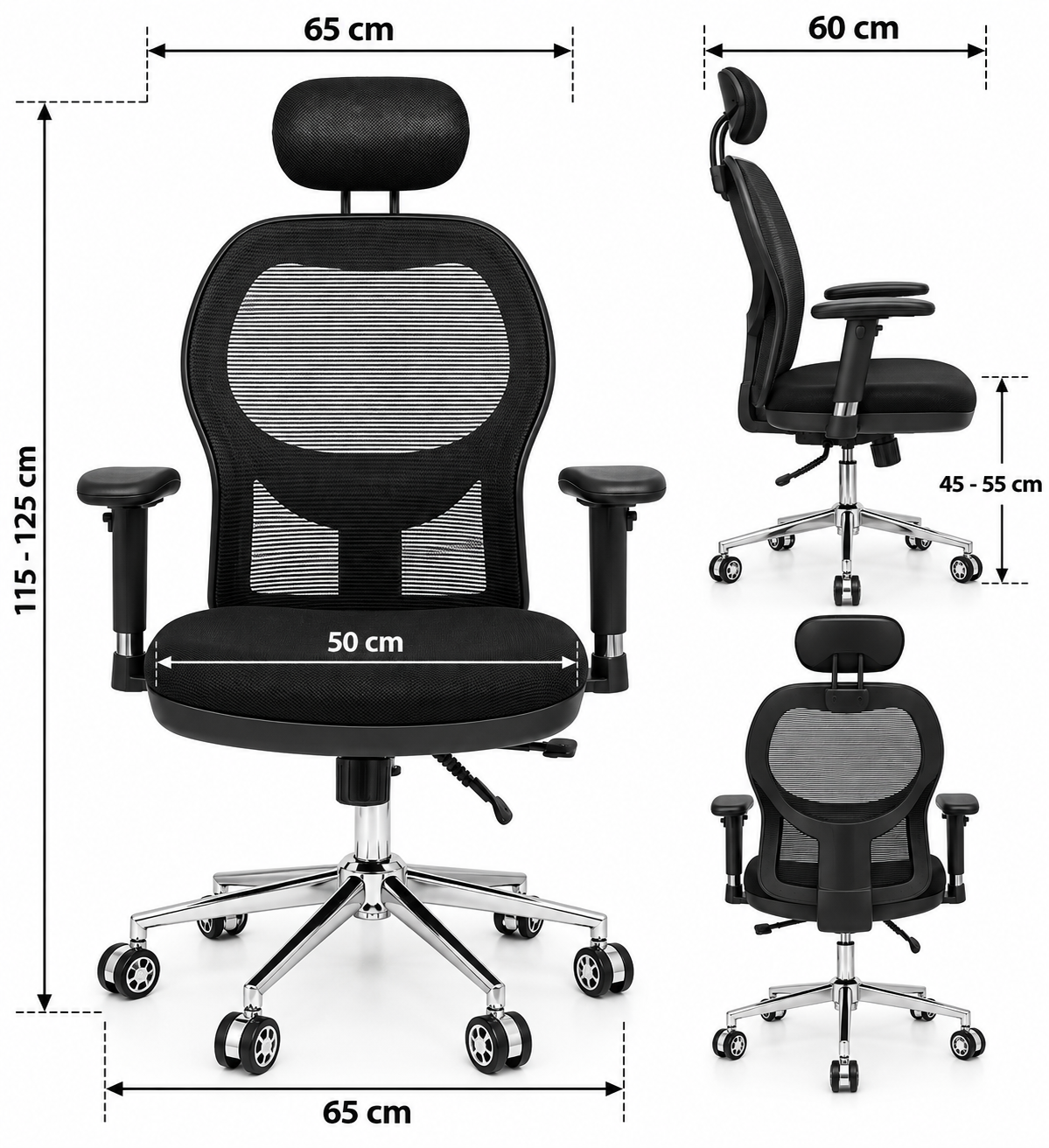 Ergonomic Mesh Office Chair with Adjustable Headrest