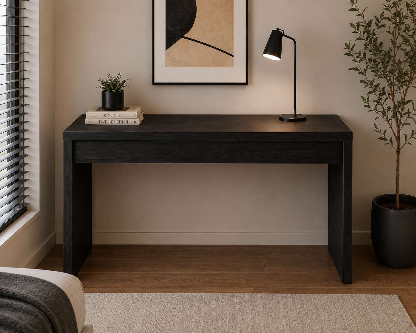 Convenience Concepts Northfield Hall Console Desk Table, 48(L) x 15.5(W) x 28"(H), Black