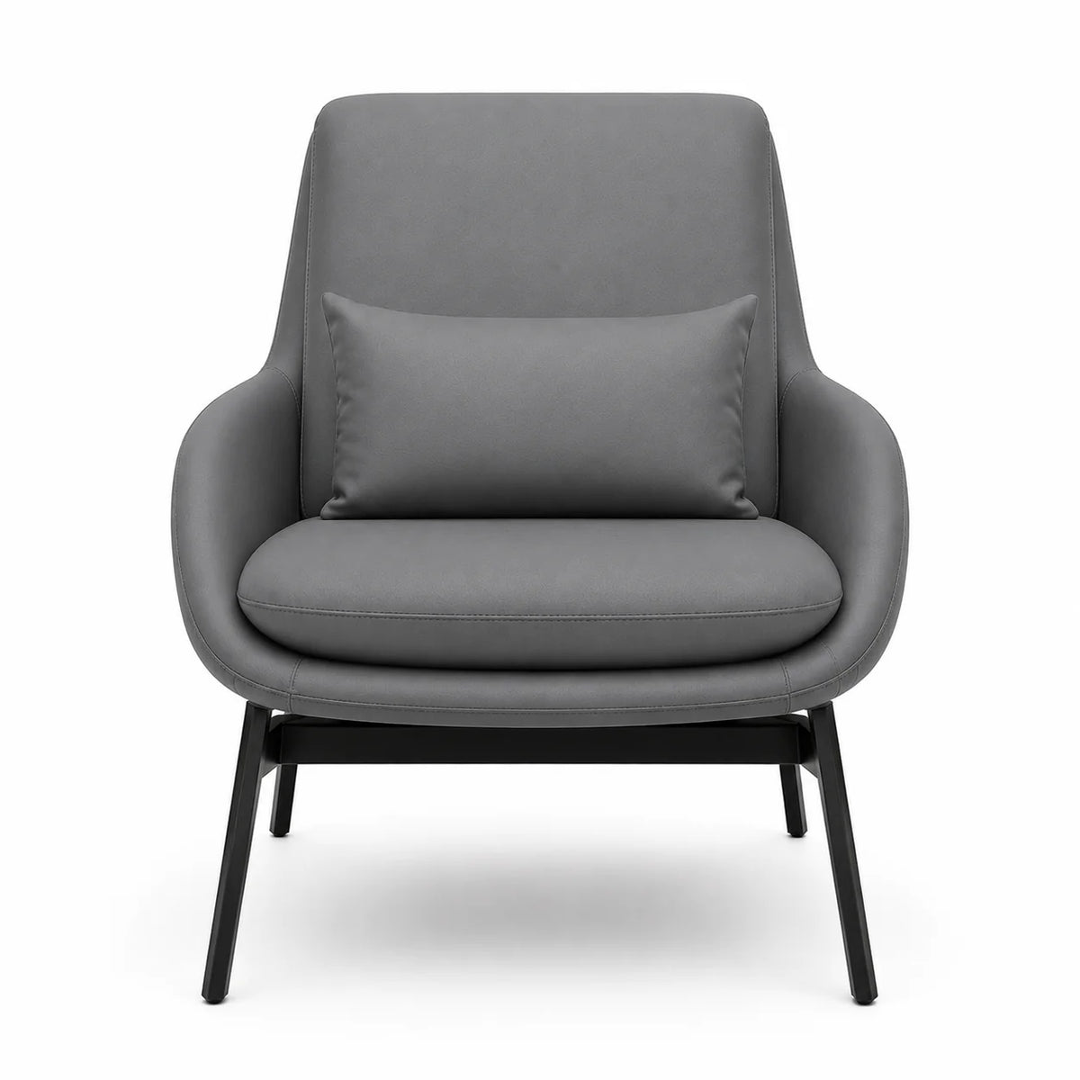 Modern Upholstered Lounge Chair with Accent Cushion