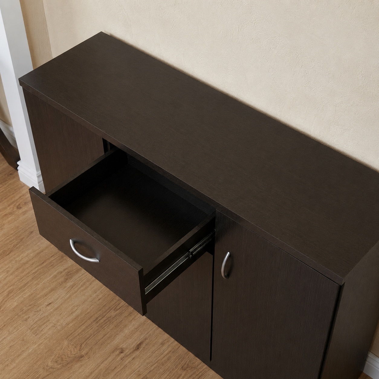 Furniture of America Darrion Modern 10-Shelf Shoe Cabinet with Center Drawer, Espresso
