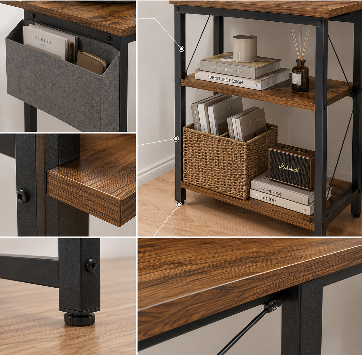 Modern L-Shaped Computer Desk with Storage