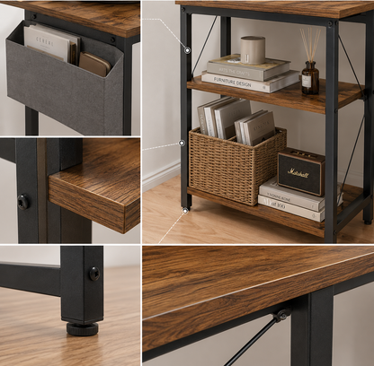 Modern L-Shaped Computer Desk with Storage