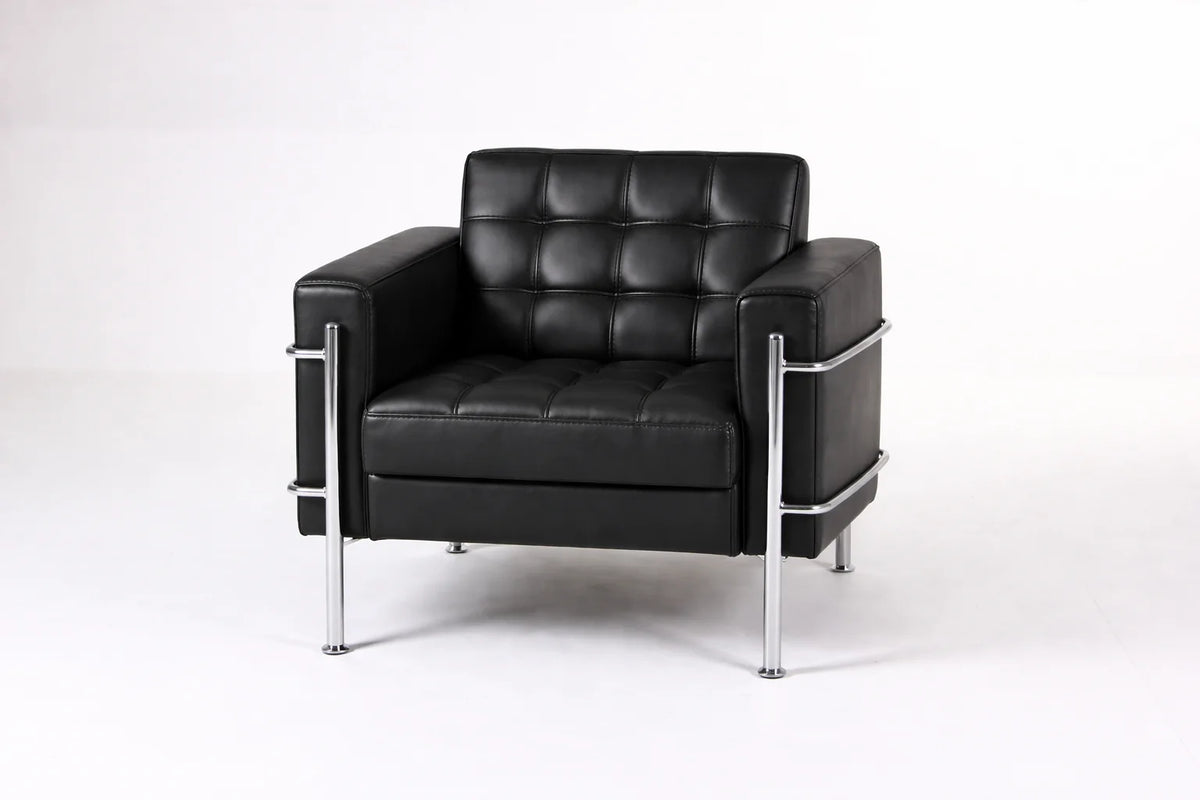 Modern Tufted Leather Armchair