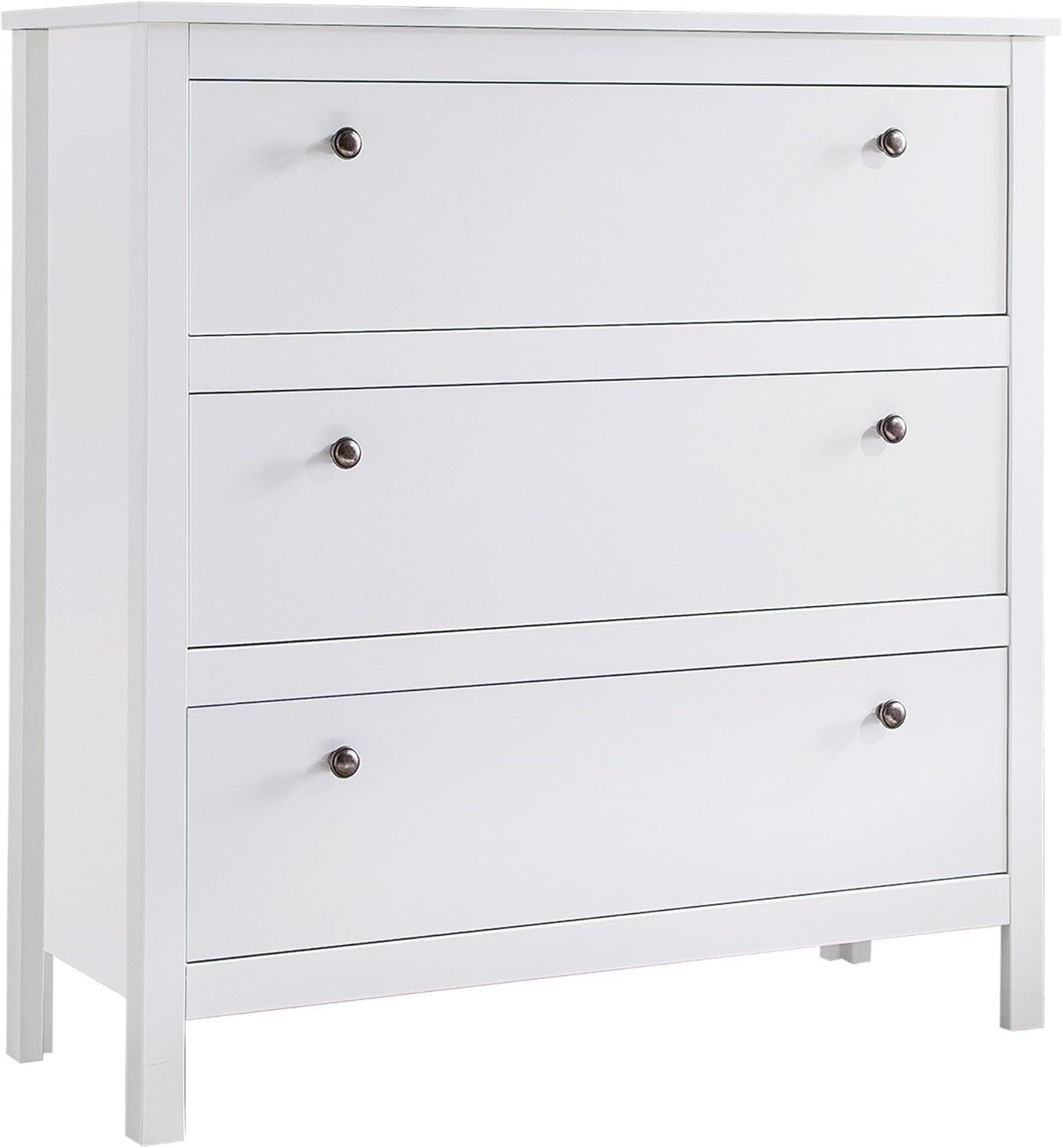 FurniFlex Wardrobe Dresser Sideboard, 92 cm x 98 cm x 110 cm Size, White