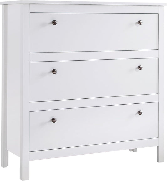 FurniFlex Wardrobe Dresser Sideboard, 92 cm x 98 cm x 110 cm Size, White