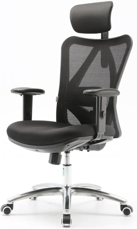 SoOSSN Office Chair,Adjustable Height Ergonomic High Back Desk Chair with Lumbar Support & Comfortable Headrest