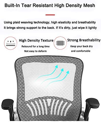 KAYLEENDEER Ergonomic Office Chair, High-Back Reclining Chair, Comfortable Mesh Computer Chair,Cushion Lumbar Support, with Adjustable Swivel Rolling Gaming Chair (Grey)