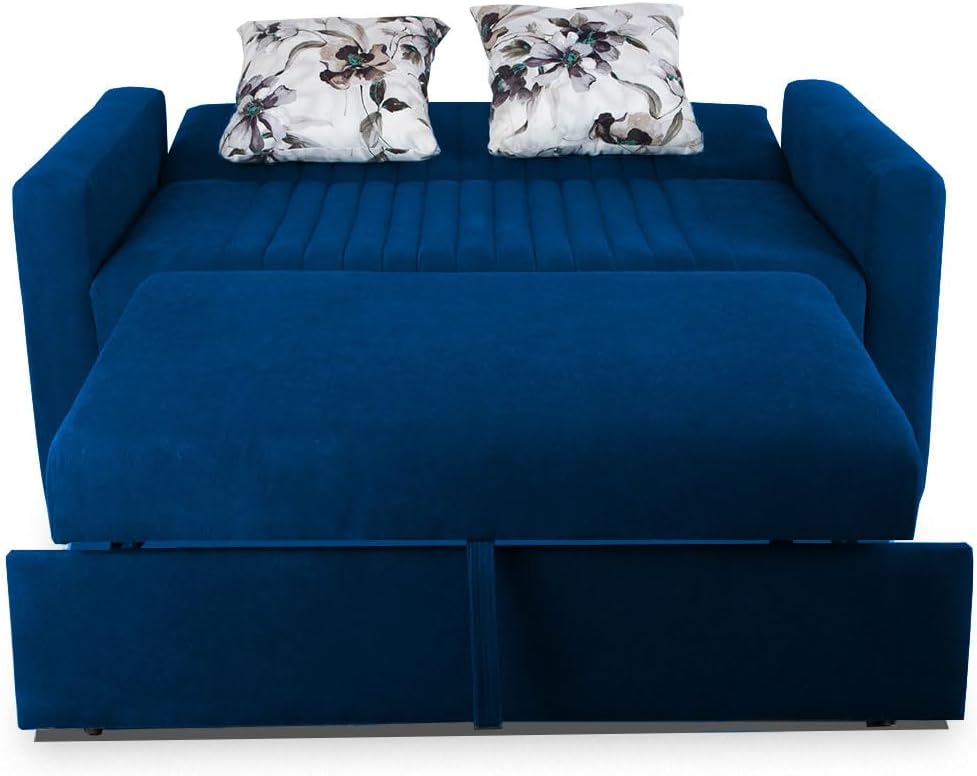 Aldora imza tow seater sofa bed_blue